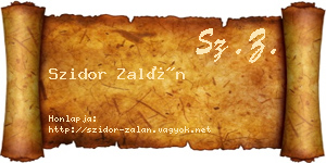 Szidor Zalán névjegykártya